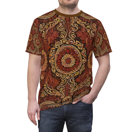 Unisex T-Shirt Brown Pattern_00